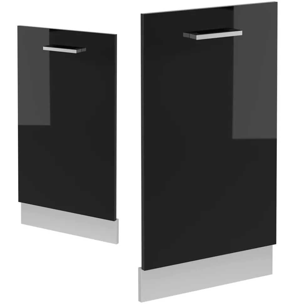 Vicco Geschirrspülblende "R-Line", Schwarz Hochglanz, 45 cm , AP Anthrazit