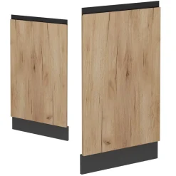 Vicco Geschirrspülblende R-Line, Geschirrspüler Fronttür, Goldkraft Eiche, 45 cm, AP Anthrazit