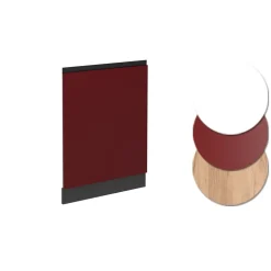 Vicco Geschirrspülblende R-Line, Geschirrspüler Fronttür, Rot, 60 cm, AP Marmor