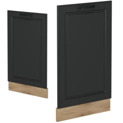 Vicco Geschirrspülblende R-Line, Geschirrspüler Fronttür, Anthrazit Landhaus, 45 cm, AP Eiche