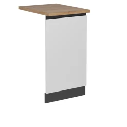 Vicco Geschirrspülblende R-Line, Geschirrspüler Fronttür, Weiß, 45 cm, AP Eiche