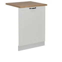 Vicco Geschirrspülblende R-Line, Geschirrspüler Fronttür, Weiß Landhaus, 60 cm, AP Eiche