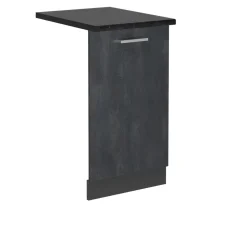 Vicco Geschirrspülblende R-Line, Geschirrspüler Fronttür, Schwarz Beton, 45 cm, AP Anthrazit