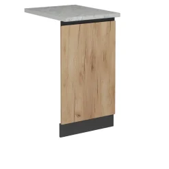 Vicco Geschirrspülblende R-Line, Geschirrspüler Fronttür, Goldkraft Eiche, 45 cm, AP Marmor