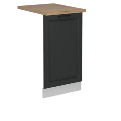 Vicco Geschirrspülblende R-Line, Geschirrspüler Fronttür, Anthrazit Landhaus, 45 cm, AP Eiche