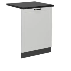 Vicco Geschirrspülblende R-Line, Geschirrspüler Fronttür, Weiß Landhaus, 60 cm, AP Anthrazit