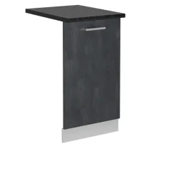 Vicco Geschirrspülblende R-Line, Geschirrspüler Fronttür, Schwarz Beton, 45 cm, AP Anthrazit