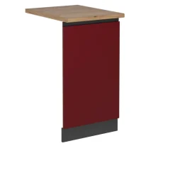 Vicco Geschirrspülblende R-Line, Geschirrspüler Fronttür, Rot, 45 cm, AP Eiche