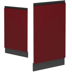 Vicco Geschirrspülblende R-Line, Geschirrspüler Fronttür, Rot, 45 cm, AP Eiche