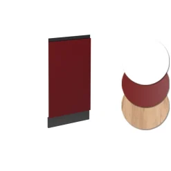 Vicco Geschirrspülblende R-Line, Geschirrspüler Fronttür, Rot, 45 cm, AP Eiche