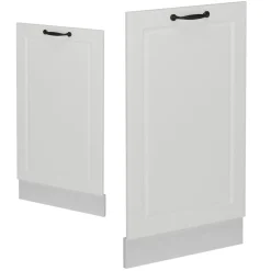 Vicco Geschirrspülblende R-Line, Geschirrspüler Fronttür, Weiß Landhaus, 45 cm, AP Anthrazit