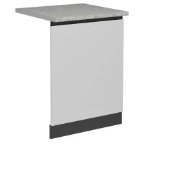 Vicco Geschirrspülblende R-Line, Geschirrspüler Fronttür, Weiß, 60 cm, AP Marmor