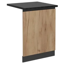 Vicco Geschirrspülblende R-Line, Geschirrspüler Fronttür, Goldkraft Eiche, 60 cm, AP Anthrazit