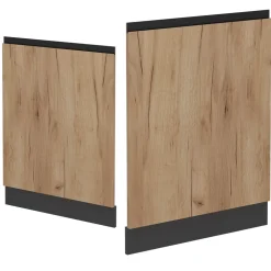 Vicco Geschirrspülblende R-Line, Geschirrspüler Fronttür, Goldkraft Eiche, 60 cm, AP Anthrazit