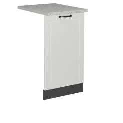 Vicco Geschirrspülblende R-Line, Geschirrspüler Fronttür, Weiß Landhaus, 45 cm, AP Marmor