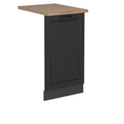 Vicco Geschirrspülblende R-Line, Geschirrspüler Fronttür, Anthrazit Landhaus, 45 cm, AP Eiche