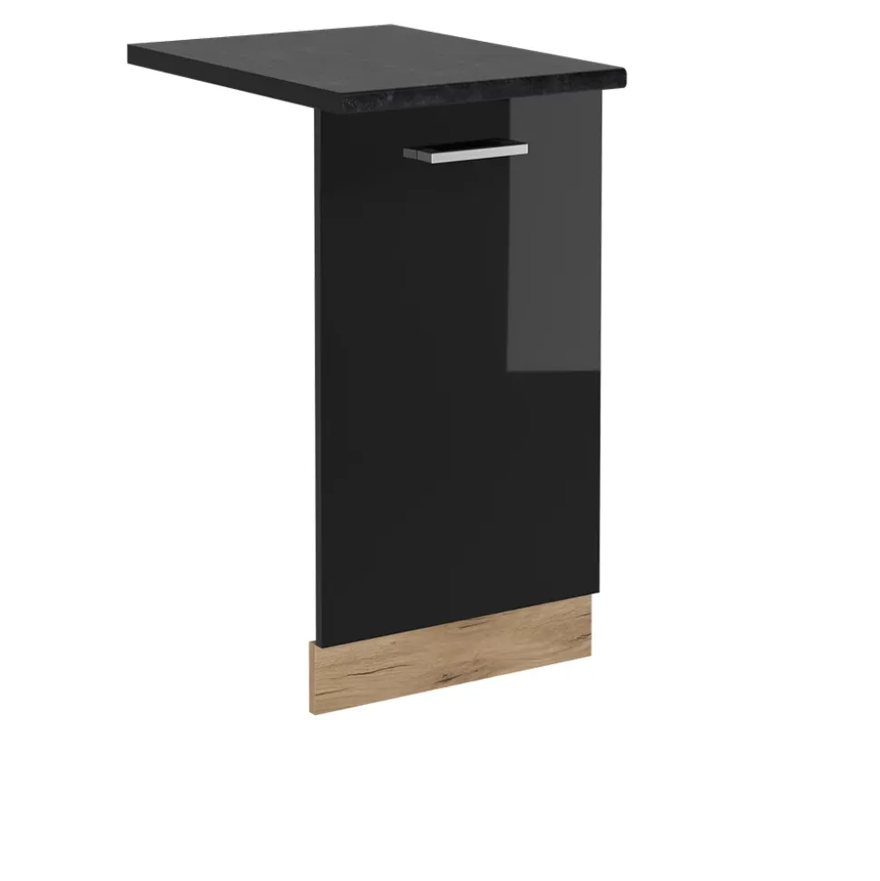 Vicco Geschirrspülblende "R-Line", Schwarz Hochglanz, 45 cm , AP Anthrazit