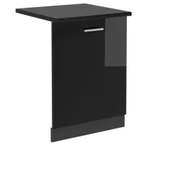 Vicco Geschirrspülblende "R-Line", Schwarz Hochglanz, 60 cm , AP Anthrazit