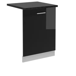 Vicco Geschirrspülblende "R-Line", Schwarz Hochglanz, 60 cm , AP Anthrazit