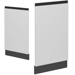 Vicco Geschirrspülblende R-Line, Geschirrspüler Fronttür, Weiß, 45 cm, AP Anthrazit