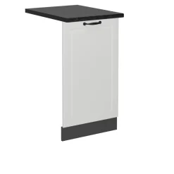 Vicco Geschirrspülblende R-Line, Geschirrspüler Fronttür, Weiß Landhaus, 45 cm, AP Anthrazit