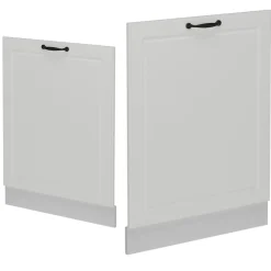 Vicco Geschirrspülblende R-Line, Geschirrspüler Fronttür, Weiß Landhaus, 60 cm, AP Anthrazit