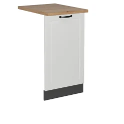 Vicco Geschirrspülblende R-Line, Geschirrspüler Fronttür, Weiß Landhaus, 45 cm, AP Eiche