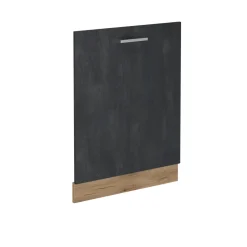 Vicco Geschirrspülblende "R-Line", Schwarz Beton, 60 cm ohne Arbeitsplatte