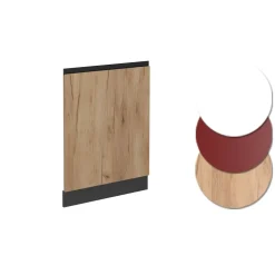 Vicco Geschirrspülblende R-Line, Geschirrspüler Fronttür, Goldkraft Eiche, 60 cm, AP Marmor