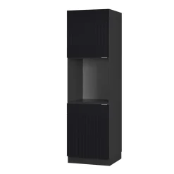 Vicco Herdumbauschrank "Fame-Line", Schwarz gestreift, 60 cm offen