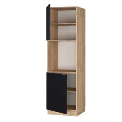 Vicco Herdumbauschrank "Fame-Line", Schwarz gestreift, 60 cm offen