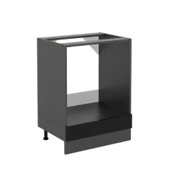 Vicco Herdumbauschrank "R-Line", Schwarz Hochglanz/Anthrazit, 60 cm ohne Arbeitsplatte