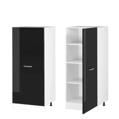 Vicco Herdumbauschrank R-Line, Küchenkommode, Schwarz Hochglanz/Weiß, 60 cm