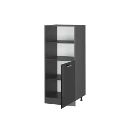 Vicco Herdumbauschrank R-Line, Herdschrank, Schwarz Hochglanz/Anthrazit, 60 cm