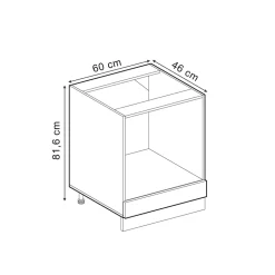 Vicco Herdumbauschrank R-Line, Herdschrank, Blau-Grau/Weiß, 60 cm, AP Marmor