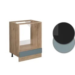 Vicco Herdumbauschrank "R-Line", Blau-Grau/Goldkraft Eiche, 60 cm ohne Arbeitsplatte