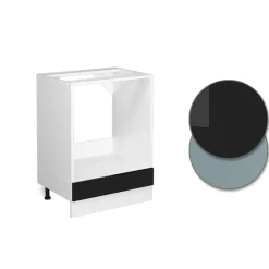 Vicco Herdumbauschrank "R-Line", Schwarz Hochglanz/Weiß, 60 cm ohne Arbeitsplatte