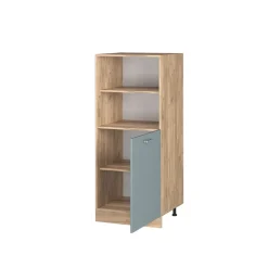 Vicco Herdumbauschrank R-Line, Herdschrank, Blau-Grau/Goldkraft Eiche, 60 cm