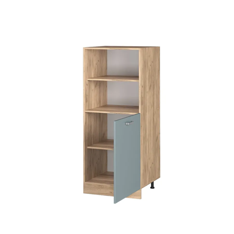 Vicco Herdumbauschrank R-Line, Herdschrank, Blau-Grau/Goldkraft Eiche, 60 cm