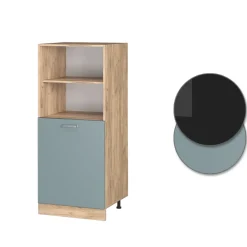 Vicco Herdumbauschrank R-Line, Herdschrank, Blau-Grau/Goldkraft Eiche, 60 cm