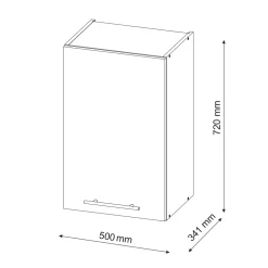 Vicco Hängeschrank Fame-Line, hängender Küchenschrank, Schwarz gestreift, 50 cm