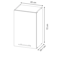 Vicco Hängeschrank Fame-Line, hängender Küchenschrank, Schwarz gestreift, 45 cm
