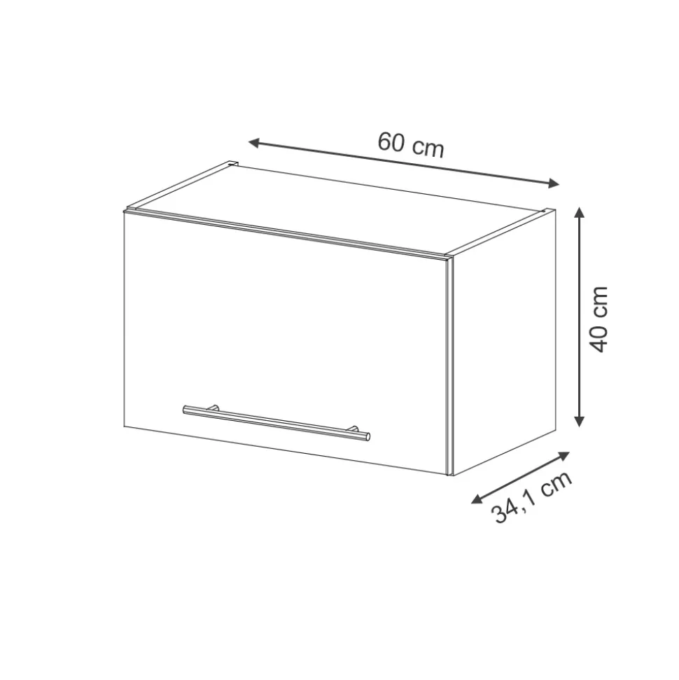 Vicco Hängeschrank "Fame-Line", Schwarz gestreift, 60 cm Flach