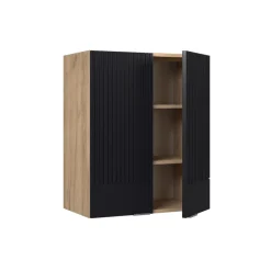 Vicco Hängeschrank Fame-Line, hängender Küchenschrank, Schwarz gestreift, 60 cm