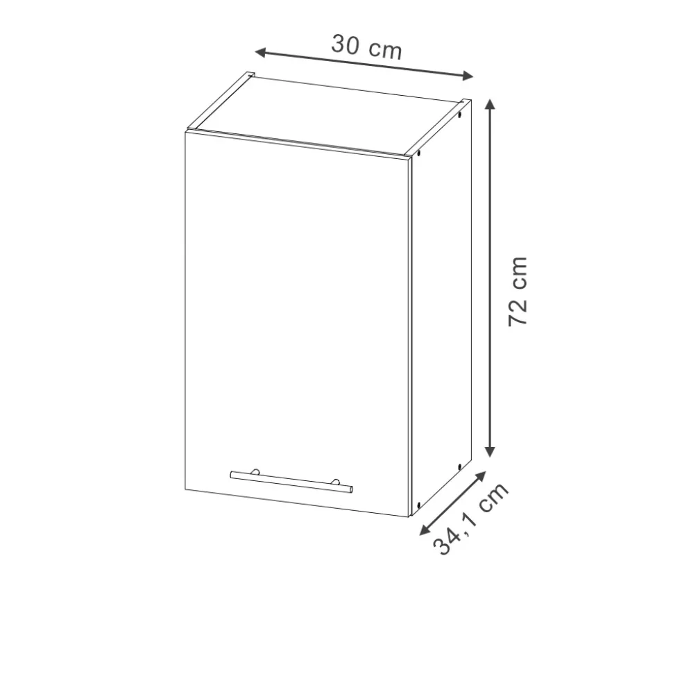 Vicco Hängeschrank Fame-Line, hängender Küchenschrank, Schwarz gestreift, 30 cm
