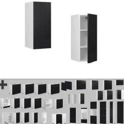 Vicco Hängeschrank Fame-Line, hängender Küchenschrank, Schwarz gestreift, 30 cm