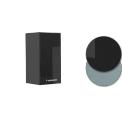 Vicco Hängeschrank R-Line, hängender Küchenschrank, Schwarz Hochglanz/Anthrazit, 30 cm