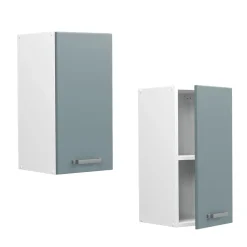 Vicco Hängeschrank R-Line, hängender Küchenschrank, Blau-Grau/Weiß, 30 cm