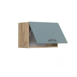 Vicco Hängeschrank R-Line, hängender Küchenschrank, Blau-Grau/Goldkraft Eiche, 60 cm Flach