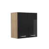 Vicco Hängeschrank R-Line, hängender Küchenschrank, Schwarz Hochglanz/Goldkraft Eiche, 60 cm
